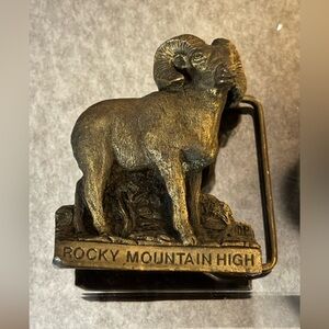 Vintage 1979 Spec Cast Denver Bighorn Ram "Rocky Mountain High" Belt Buckle​​